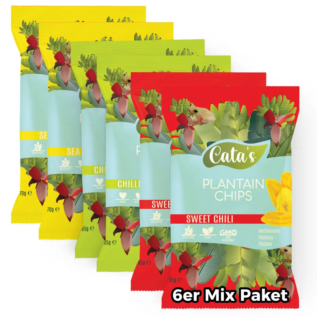 plantain chips im 6er paket Probierpaket Kochbananen chips